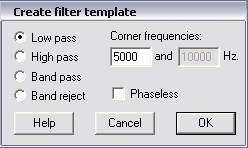 filter template dialog box